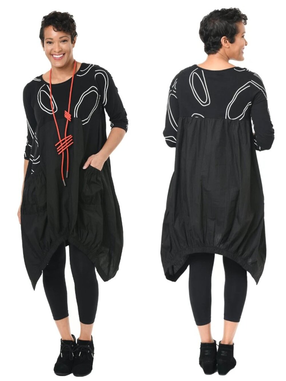 NWT New Tulip Snapdragon & Twig Adele Dress in Black Bubbles Size XS